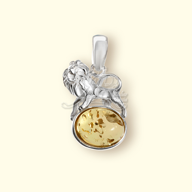 Подвеска Посеребрение, янтарь